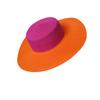 European And American Contrasting Colors Rose Red Splicing Orange Flat Top Top Top Hat Women'S Summer Vacation Beach Seaside Straw Hat Wide Brim Retro