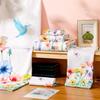 Set of 6 Floral Towel Set Includes 2 Bath Towels 2 Hand Towels 2 Washcloths, Soft Absorbent Hand Towels Decorative Guest Towel Bathroom Towel Set, 3
