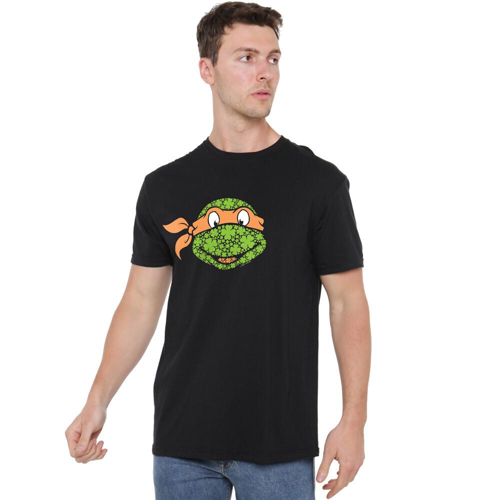TMNT St. Patrick S Day Clover Michelangelo T-Shirt S-5XL Black S
