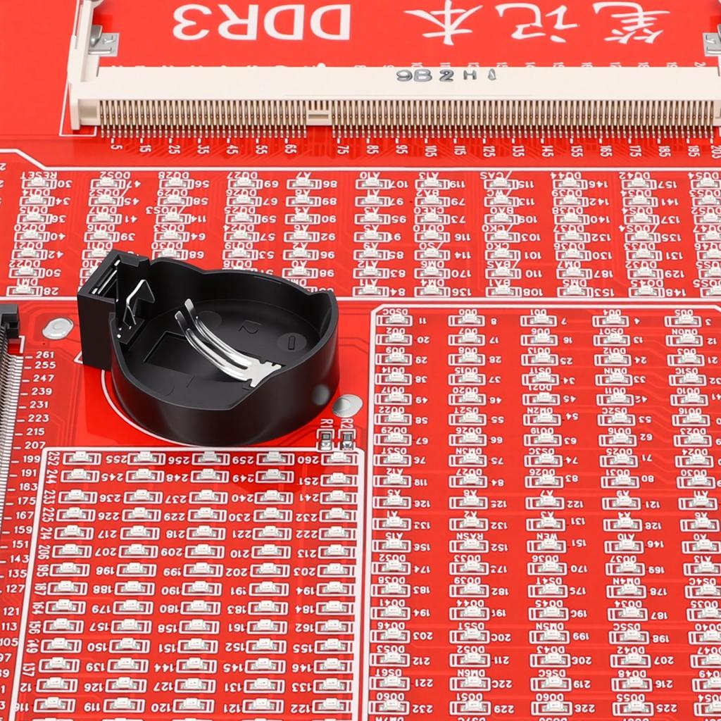 RAM Memory Tester DDR5 DDR4 DDR3 Diagnostic Analyzer Test Card with LED Light Indicator for Laptop Red