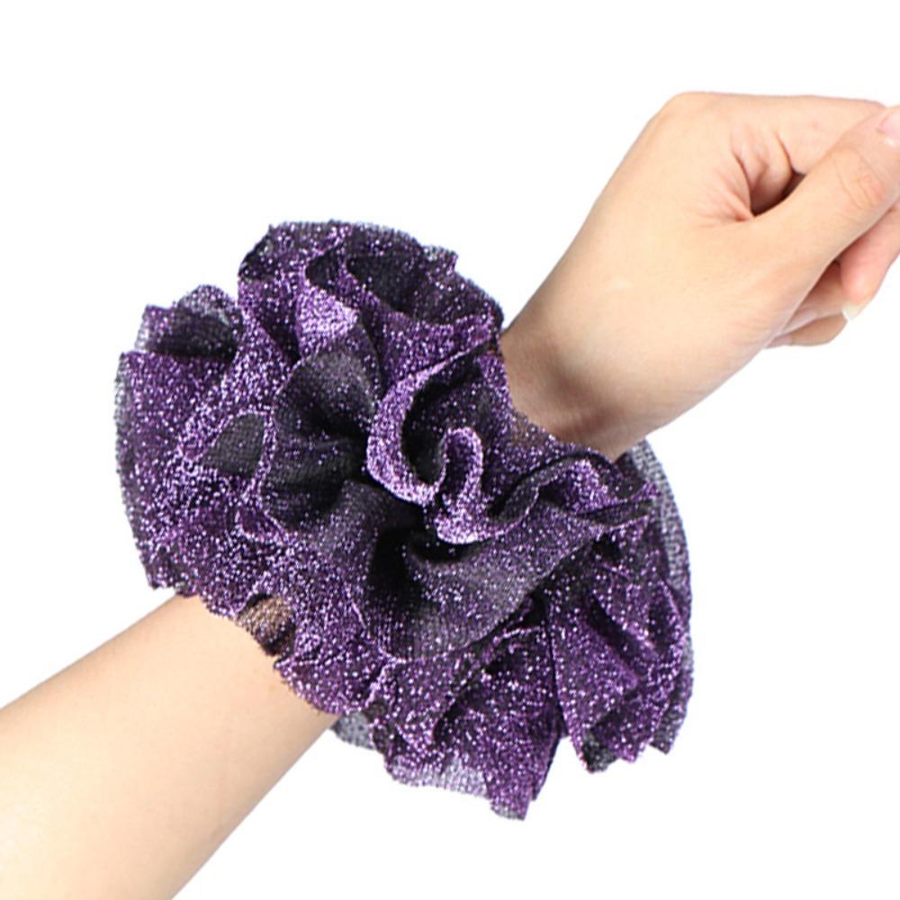 Golden Velvet Elastic Shiny Velvet Fabric Hair Ring Fabric Art Elastic Rubber Bands  Hair