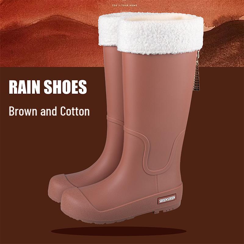 Korean Style Women's Fashion Waterproof Rain Boots - High Anti-Slip, Long Tube Outdoor Rubber Shoes