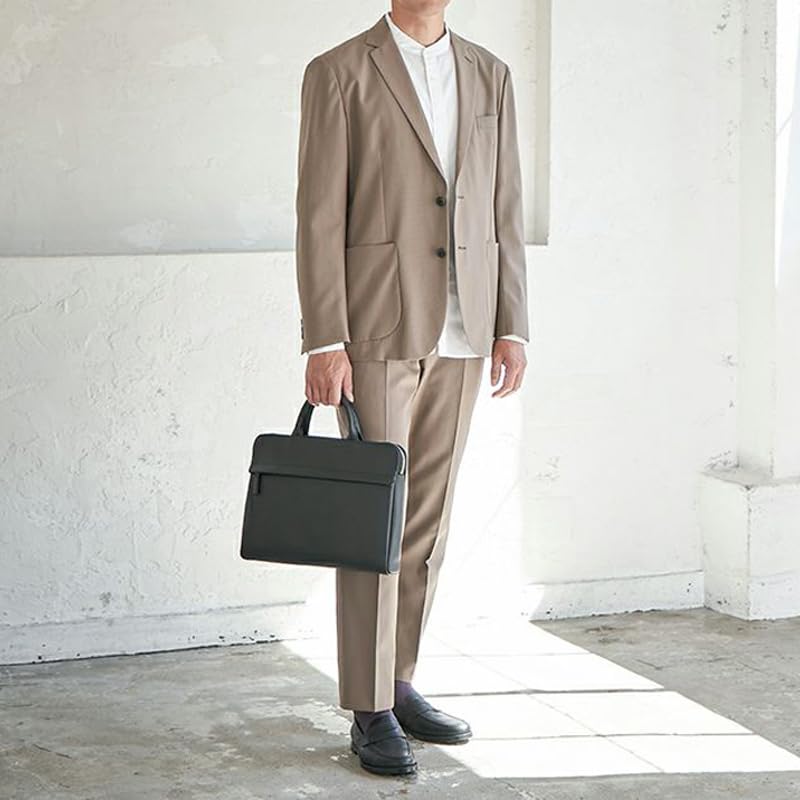 Tryon SA112 Resmi Evrak Çantası, İnce Körük, Hakiki Deri, A4 Boyutu, Geniş Kapasite, 13 inç PC'lere Uygun, Erkek, Koyu Gri