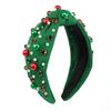 Jeweled Headband with Embellished Crystals and Pearls Knotted Headband Xmas Gift For Girls Christmas Headband Accessories