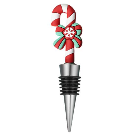 Stainless Steel Wine Stoppers Christmas Bottle Stopper, Reusable Cork, Decorative PVC Cartoon Toppers Design, Airtight Sealing Plugs for Freshness