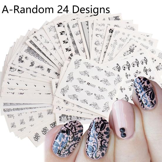 Yousheng 24Pcs/Set Nail Transfer Vivid Images DIY Colorful Roll Totem Stickers Manicure Sliders Decoration for Female