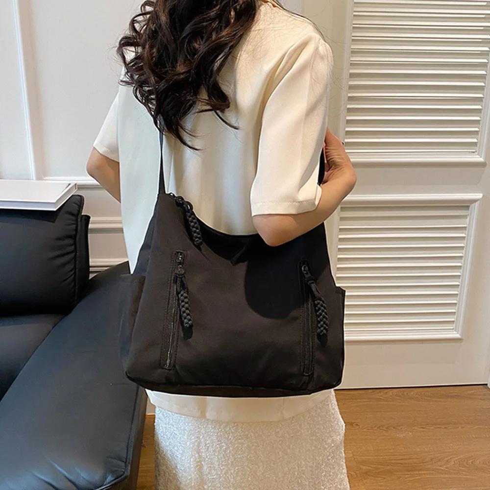 Women's Tote Bag Simple Solid Nylon Cross Bags Casual Handbags  Fashion Designer Female Commuter Shoulder Bag