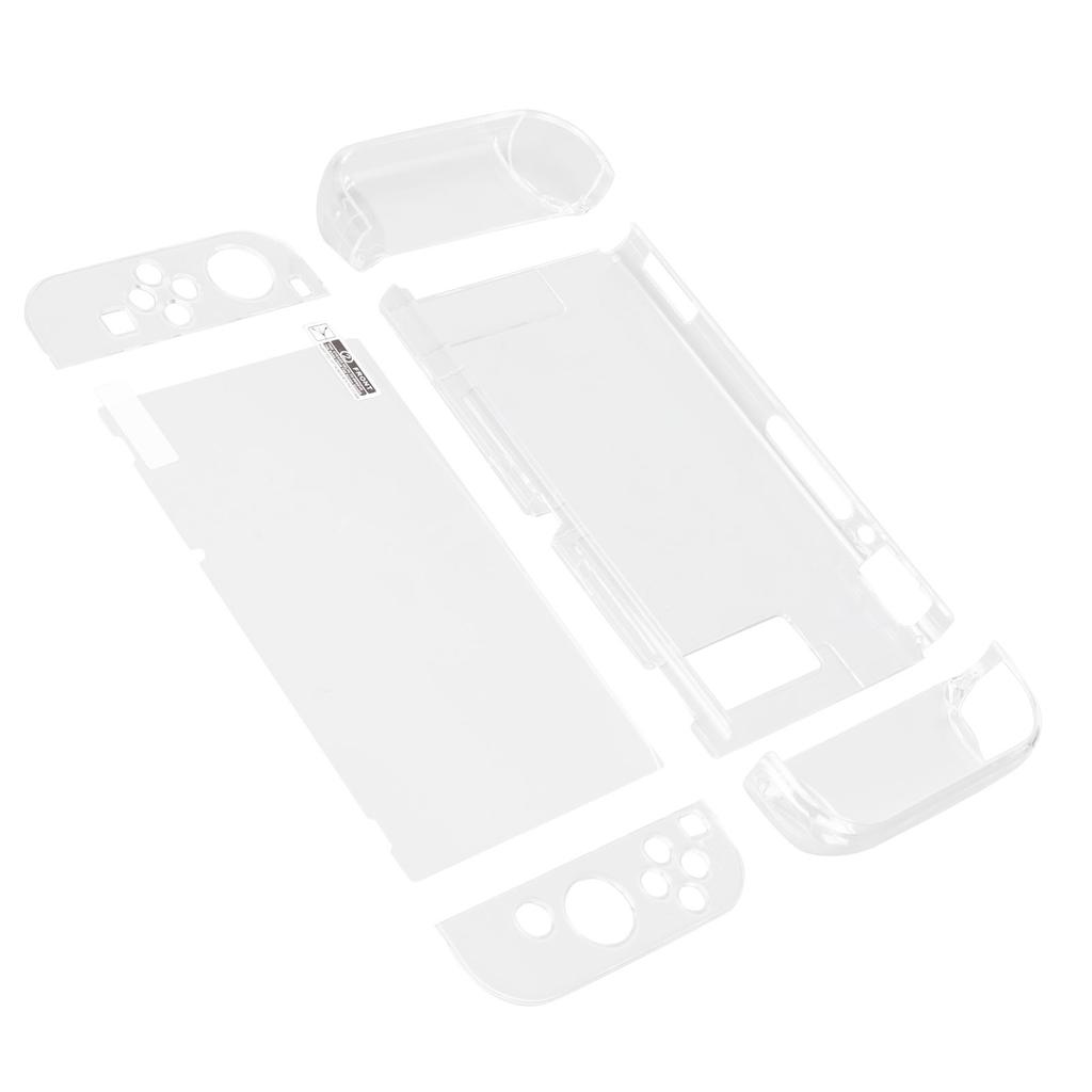 Game Console Protective Cover PC Transparent Thin Gamepad Shell Case With Screen Protector for Switch