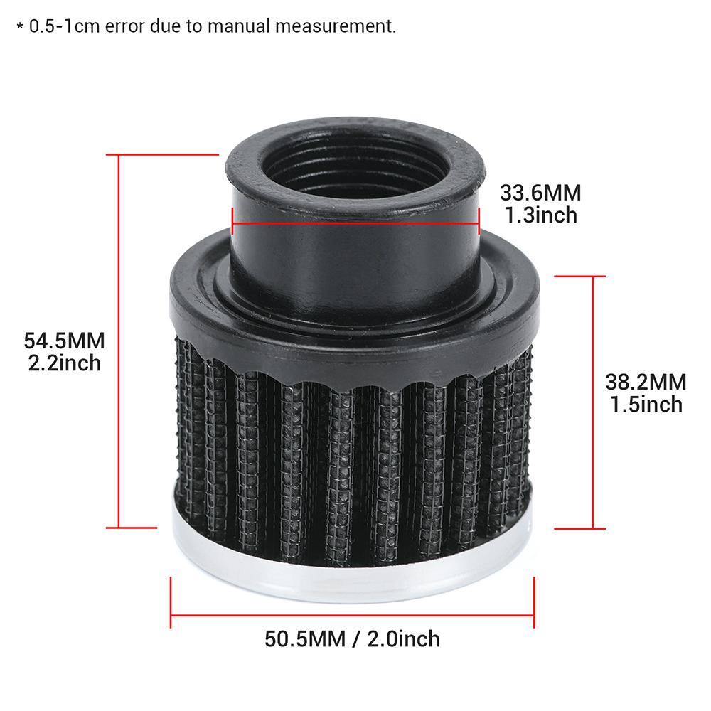Universal Car Air Filter 12mm 25mm for Motorcycle Cold Air Intake High Flow Crankcase Vent Cover Mini Breather Filters