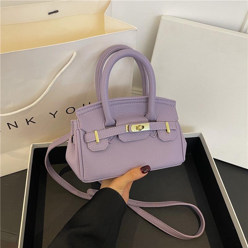 Ny high-end litchimønster klassisk platinaveske bærbar skulder skrå crossbody dameveske