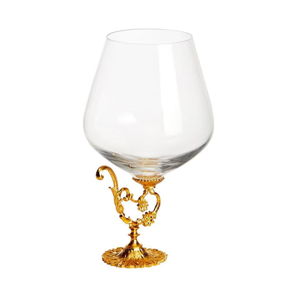 Baroque Retro Carved Metal Base Wine and Champagne Glass