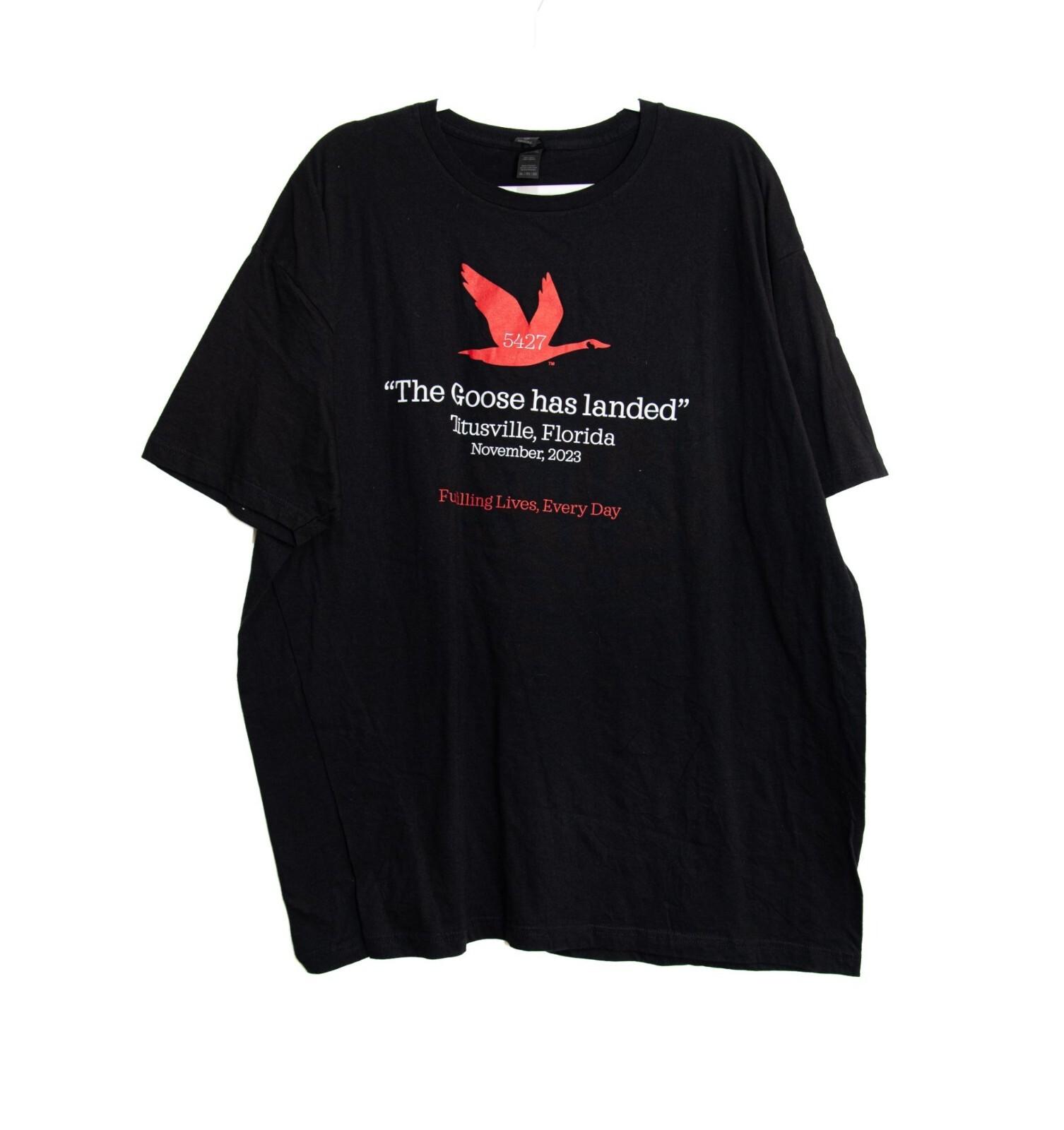 The Goose Has Landed 5427 Titusville Florida T-Shirt 3XL Black Short Sleeve Gi XL