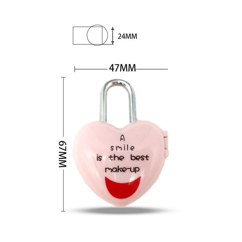 Mini Dial Digits Code Number Password Combination Padlock Love Heart Shape Luggage Suitcase Metal Lock Safety Travel Durable