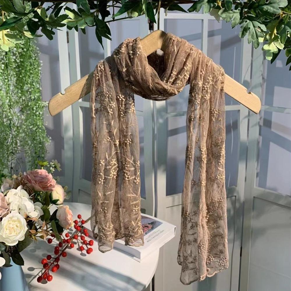 

Ретро Солнцезащитная Кружевная Шаль Корейская Версия Литературный Женский Платок Головной Убор Защита Шеи Шарф хаки