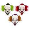 Theatrical Horror Mask Halloween Short Hair Clown Mask, Scary Joker Full Face Creepy Cosplay for Masquerade Party Costume Props