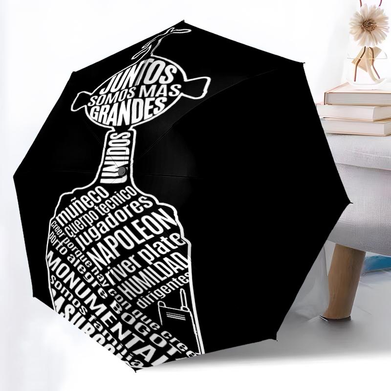 Printed Club Atlético River Plate Printed Folding Umbrella,Outdoor,Leisure,And Travel Umbrella,Durable Umbrella Fabric,Birthday And Holiday Gift
