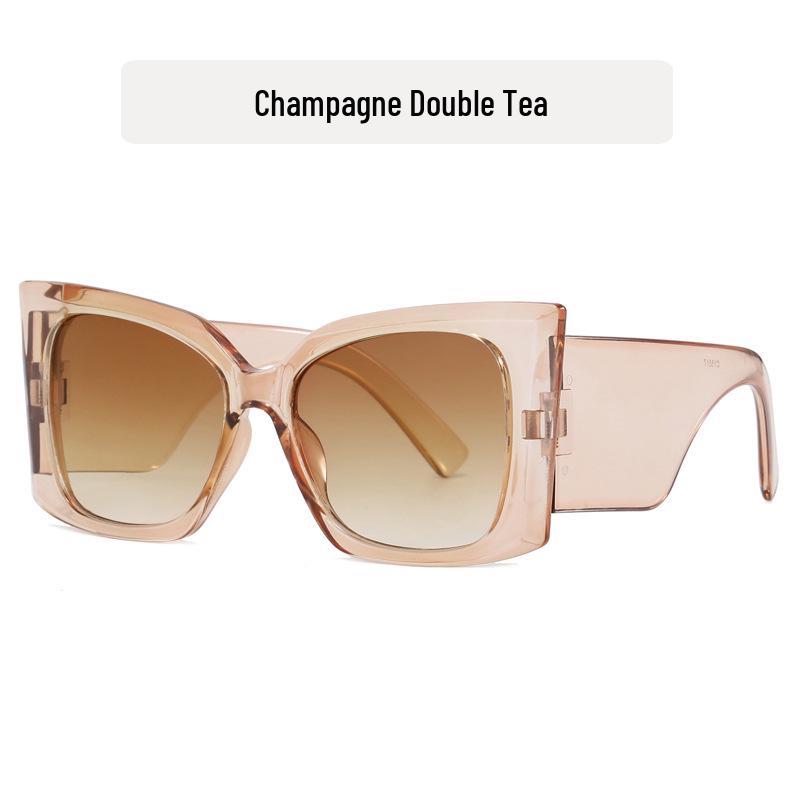 Retro Cat Eye Large Frame Sunglasses for Women – European and American Fashion, High-End Sun Protection, Trendy Street Style