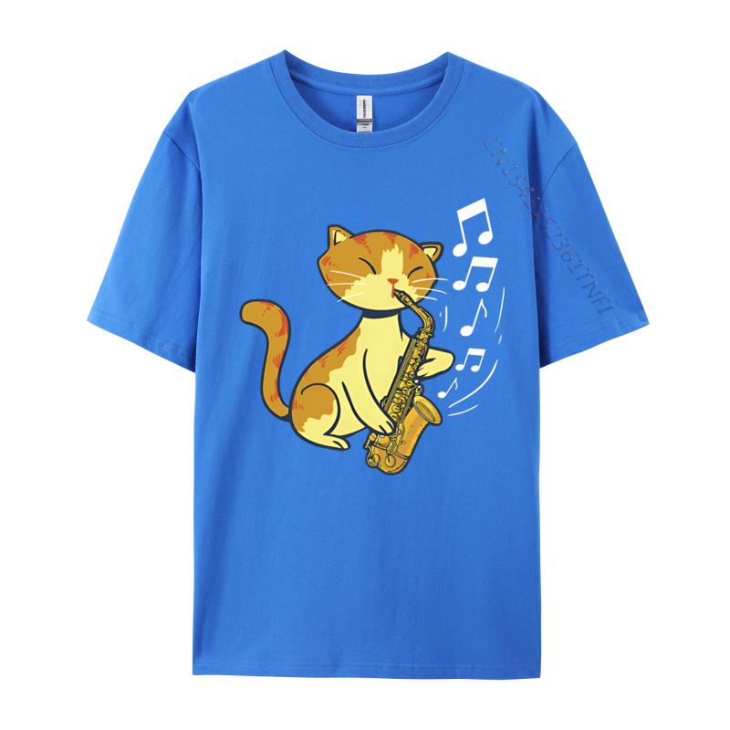 A Cute Cat Playing The Saxophone Tshirts Musicians Tshirts Perfect Saxphone Apparel For Men Grey Shirt Graphic Tee