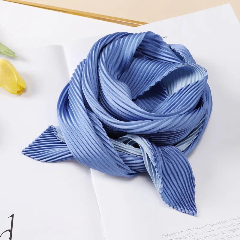 Einfarbige Stirnbänder Knitterhalstücher Damen Langes Stirnband Haartücher Mode Haarband Schmaler Taschenschal für Damen 10*130CM