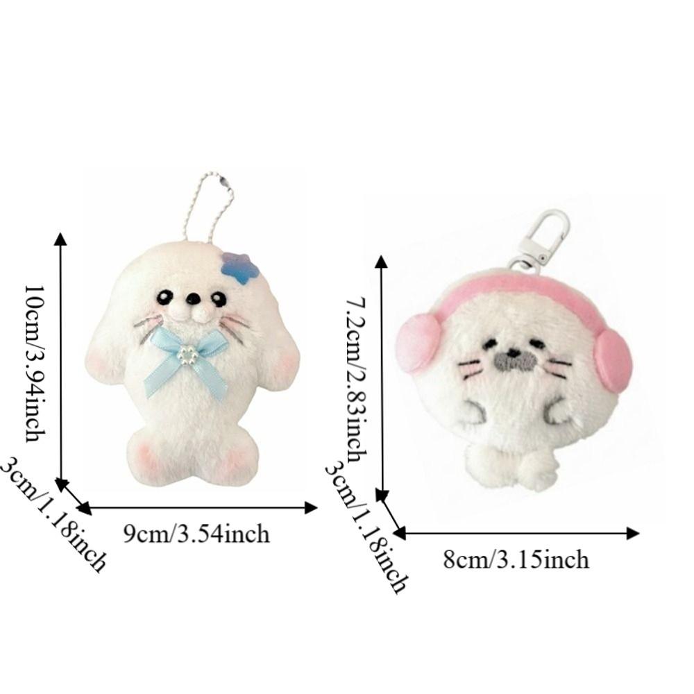 Pendentif phoque en peluche kawaii, porte-clés phoque doux et duveteux, cadeau de Noël
