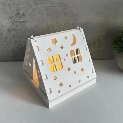 Camping Tent House Design Concrete Candlestick Silicone Mold Tea Light Candle Holder Cement Palaster Mold Home Decoration Molds