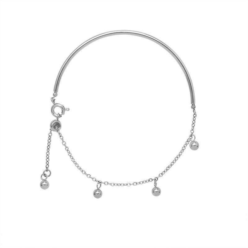 

Рамос Стальная Элегантный нежный простой полукруглый бахрома бусины браслет женский вечеринка подарок