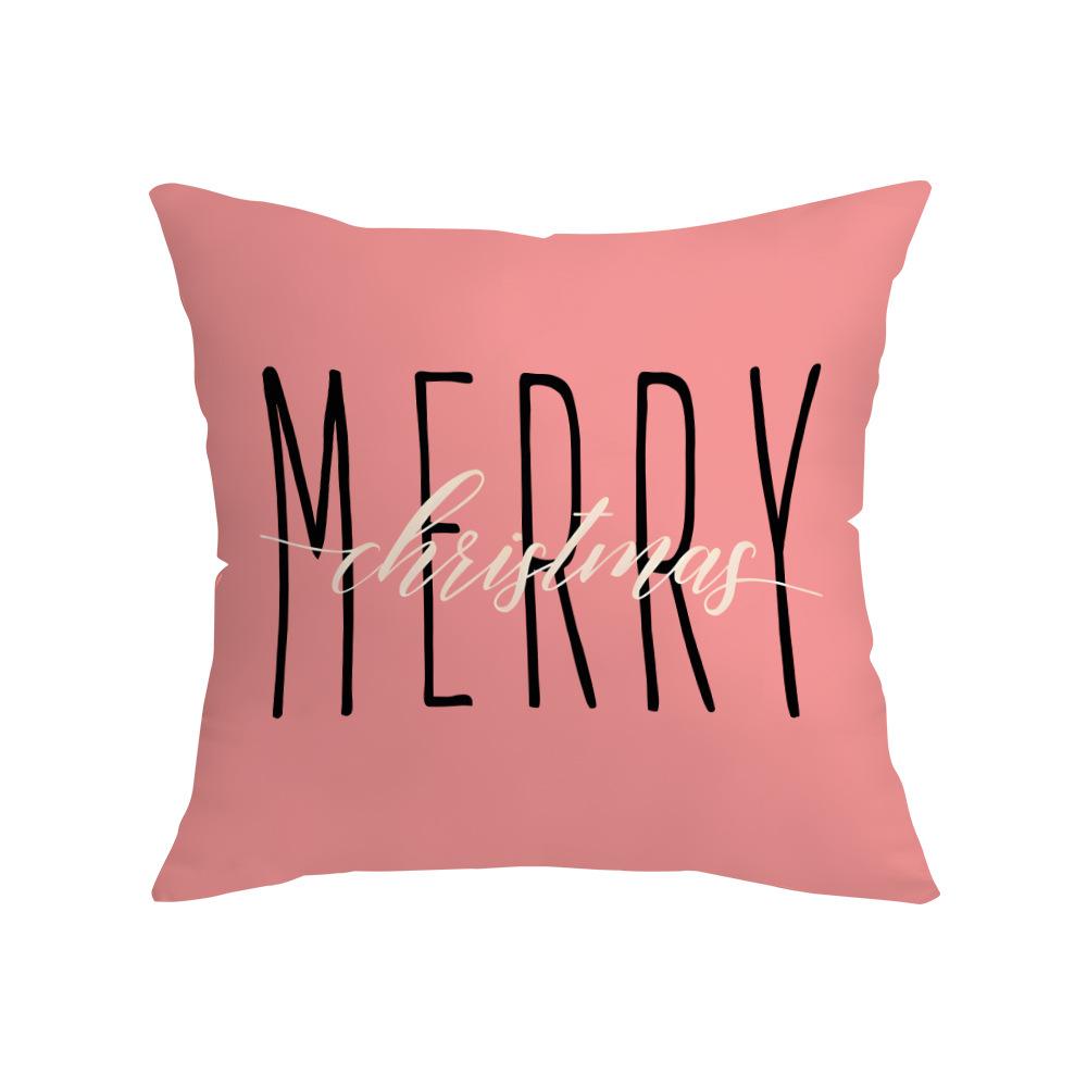 New Pink Christmas Santa Claus Digital Printed Cushion Pillowcase Holiday Decorative Pillowcase