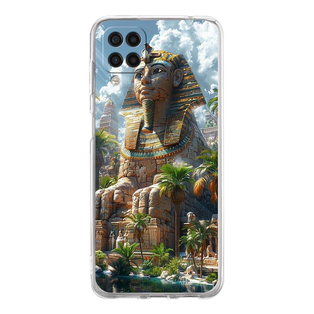 Phone Case For Samsung A13 A33 A35 A55 A73 A53 A23 A51 A71 A21S A31 A41 A05s A03S A15 A25 5G Cover Ancient Egypt God Pyramid