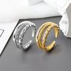 Minimalist Geometric Double Layer Twisted Smooth Ring For Women Fashionable Personalized Band