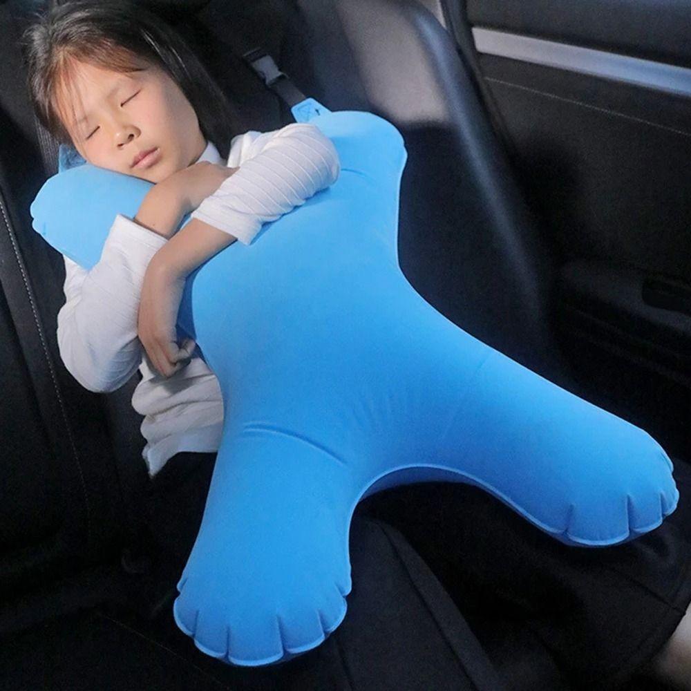 

Self Inflatable Air Cushion Pillow Head Support Car Headrest Car Seat Safety Neck Pillow Resting X-Shape Grey