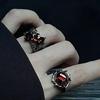 Black Thorn Lava Ring Gothic Style with Crystal Liquid Metal Open Ring Stylish Accessory for Parties or Everyday Wear