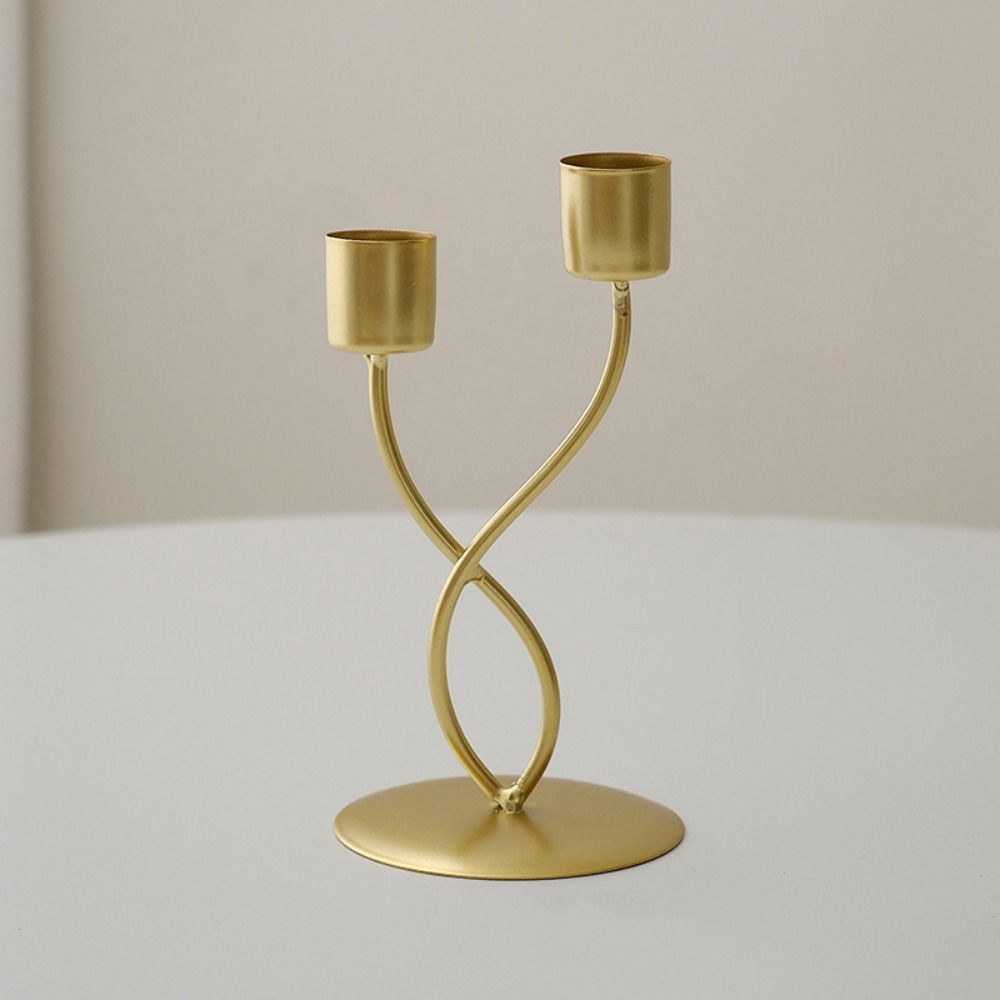 Romantic High Footed Candlestick European Style Long Candle Candlestick Iron Candles Stand  Gift