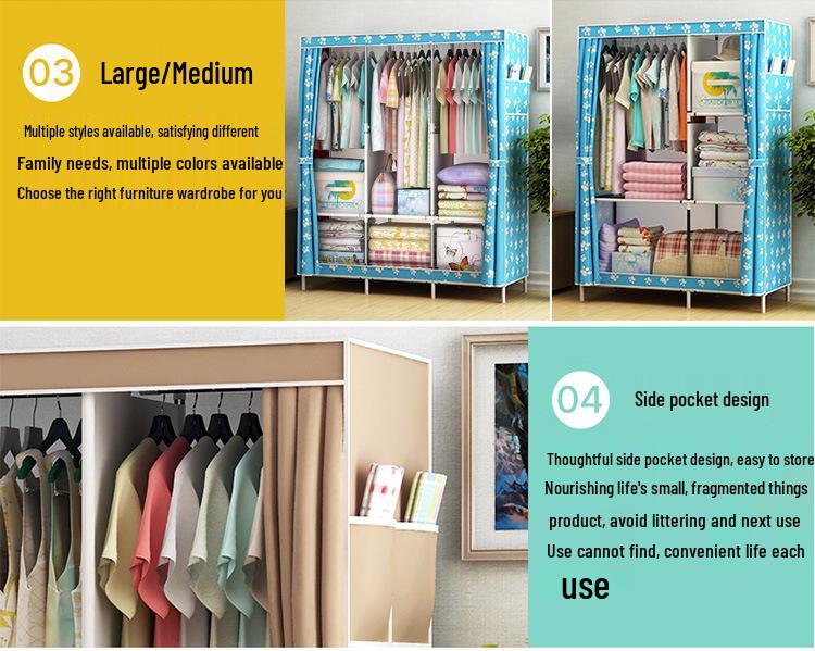 Modaya Uygun Minimalist Kumaş Dolap Rafı: Fermuarlı Nem ve Toz Geçirmez Giysi Saklama Dolabı