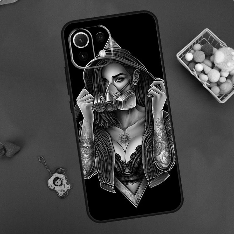 Sexy Tattoo-Mädchen Hülle für Xiaomi 14T Pro 13T 11T 12T 13 14 15 Ultra POCO X7 Pro X3 X5 X6 F5 F6 M6 Pro Abdeckung