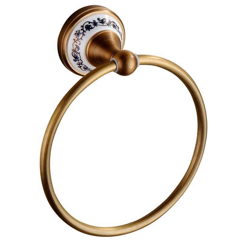 

Кольцо для полотенца из матовой бронзовой латуни, овальное, современное, держатель для полотенца для рук для ванной комнаты, настенный, отделка под состаренную латунь, вешалка для полотенец EL80A