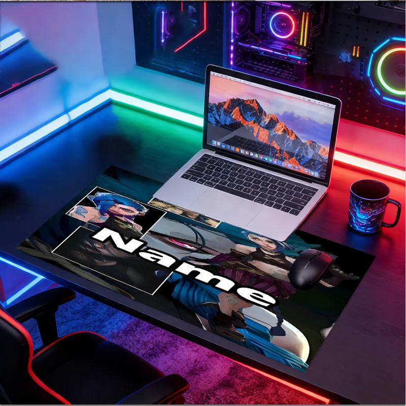 Custom Name Personalized Jinx Pattern Mousepad, Laptop PC Desk Mat, Decorative Desk Mat for Home Keyboard Pad Gift