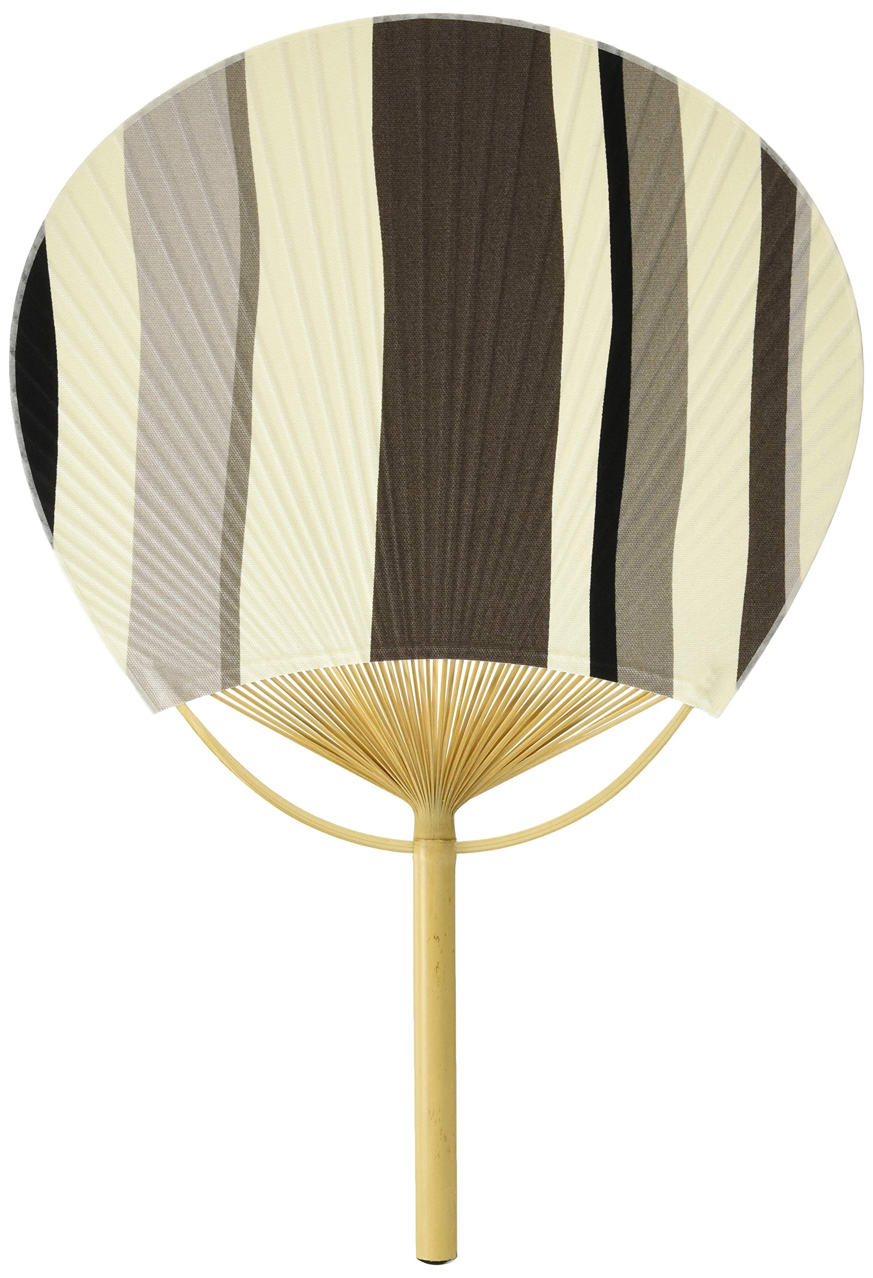 Shikoku Uchiwa 28x41cm Fan, Unisex, Fabric, Striped, Gray,