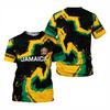 All Over Print Jamaica Flag T-shirt For Men Summer O'neck T Shirts Clothes Men's Short Sleeves Oversized Tshirt Tops