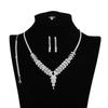 Super Fairy Zirconia Jewelry Set: Necklace, Silver Earrings, Bracelet & Ring - Simple Fashion