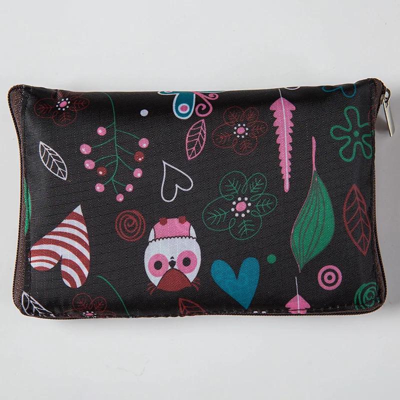Waterproof Printing Reusable Shopping Bag Tote Bags Fashion Eco Friendly Shopping Bag Foldable Zipper Women's Handbags
