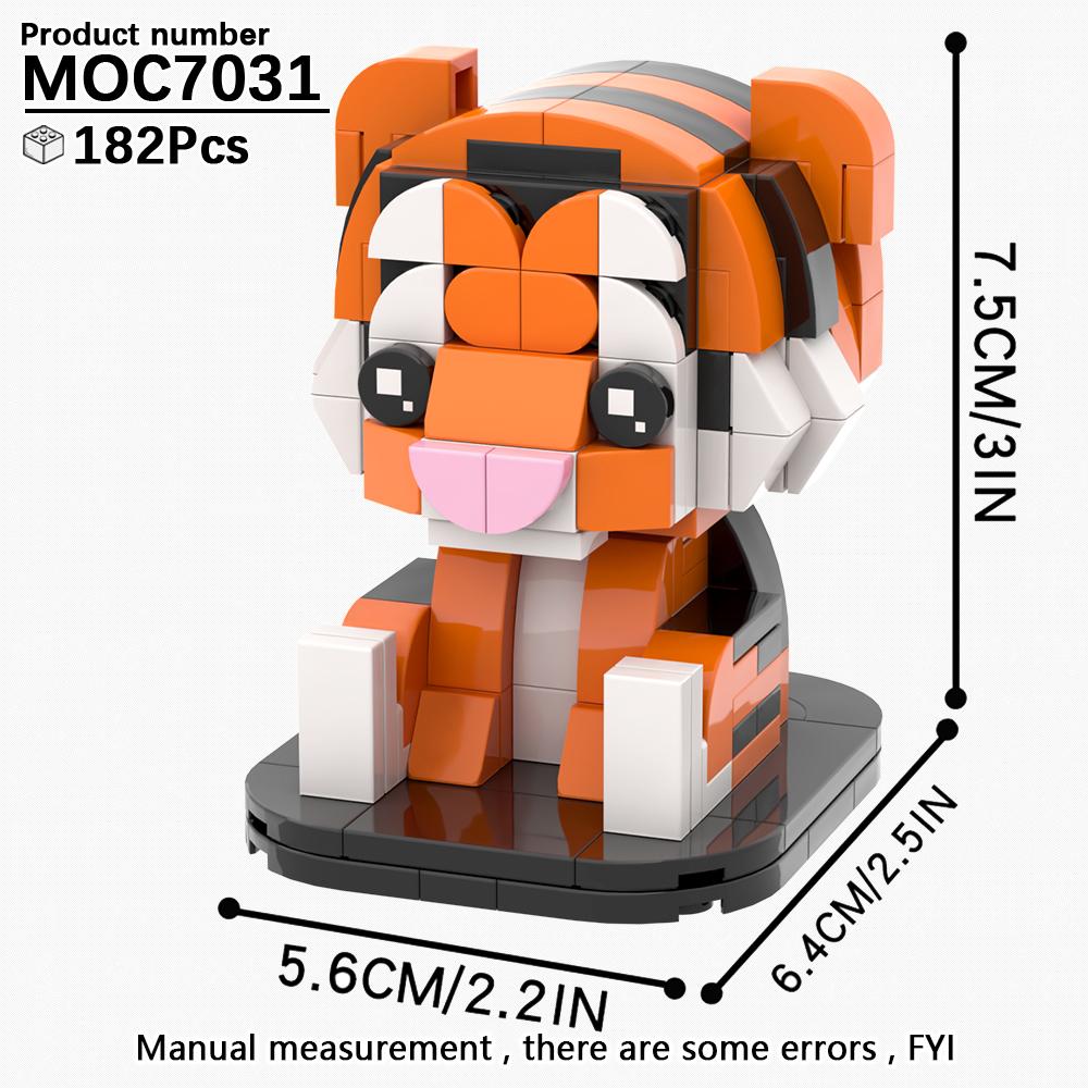 MOOXI Animal Series MOC Brick Panda Tiger Cat BrickHeaded Ser Model Adultes Building Block Kids Education Toys For Children Gift