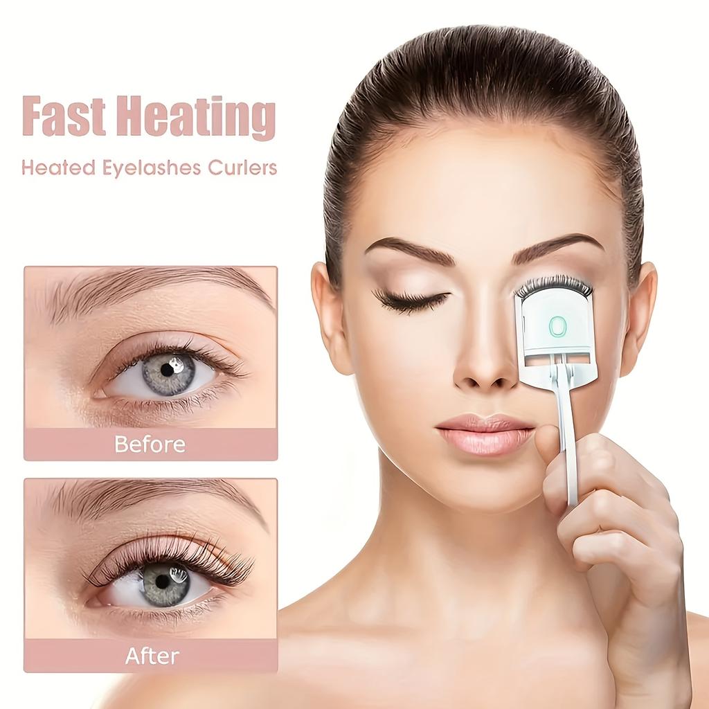 Electric Eyelash Curler USB Rechargeable Heated Lash Perm Curling Tool Eye Makeup Accessories