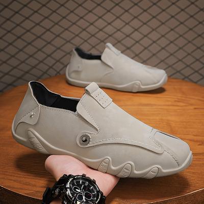 Men Low Cut Leather Sneaker Soft Soled Loafers Anti Slip Flat Bottom Casual Shoes Large Size Zapatillas Para Hombre 2025