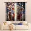 Set Of 2 Filtering Curtains Excluding Rods Non Movable Without Batteries Festive Cow Use Bedrooms Living Rooms Curtain Polyester Perfect For Great