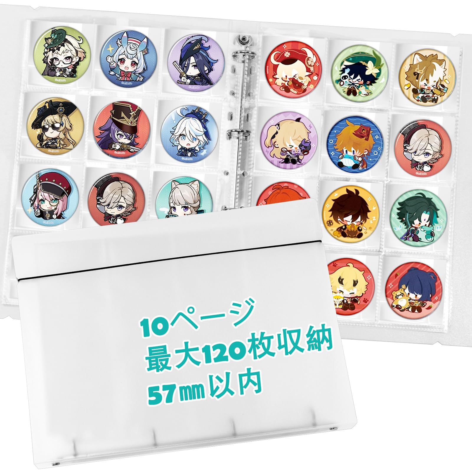 

Homgaty Хранение значков 57 мм 10 страниц Дисплей Чехол для хранения значков для любимых Вмещает до 120 A4 120 Большой Защитный Аниме, Значки, Дисплей,