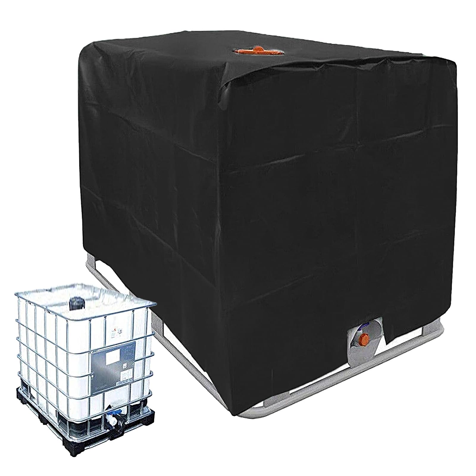 

Защитный чехол для резервуара дождевой воды Nishihaya для 1000 л IBC Водонепроницаемый чехол для улицы УФ Складной для контейнеров для хранения, Использование, Водонепроницаемый, Пыленепроницаемый, чёрный