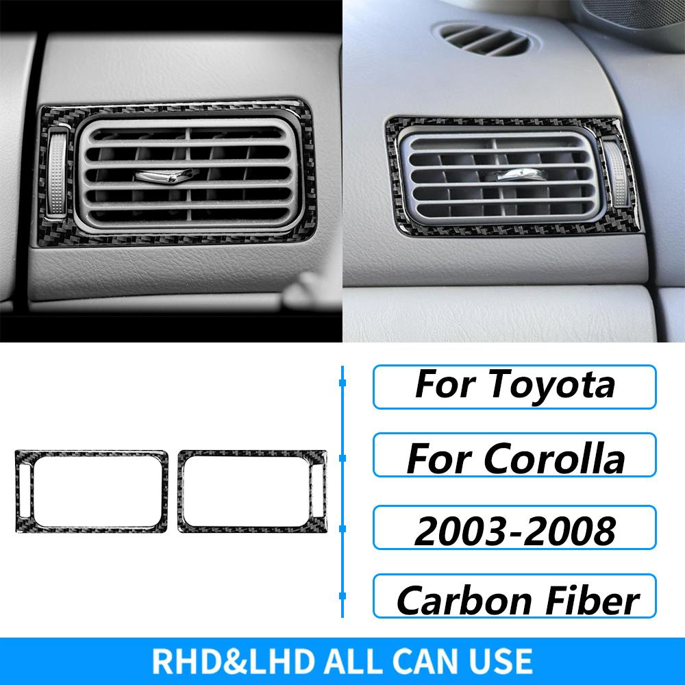 For Toyota Corolla 2003-2008 Carbon Fiber Central Control Gear Shift Air Vent AC CD Window Lift Trim Set Car Accessories Sticker