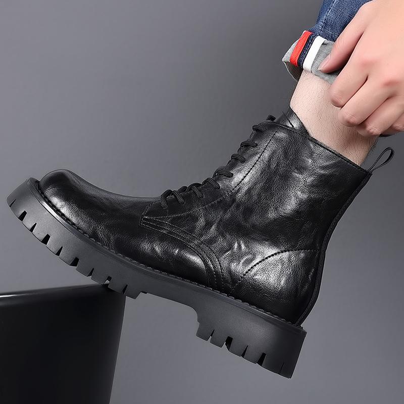 Мода Новое поступление Осень Ранняя зима Ботинки Мужская обувь на платформе Крутые — фото 4