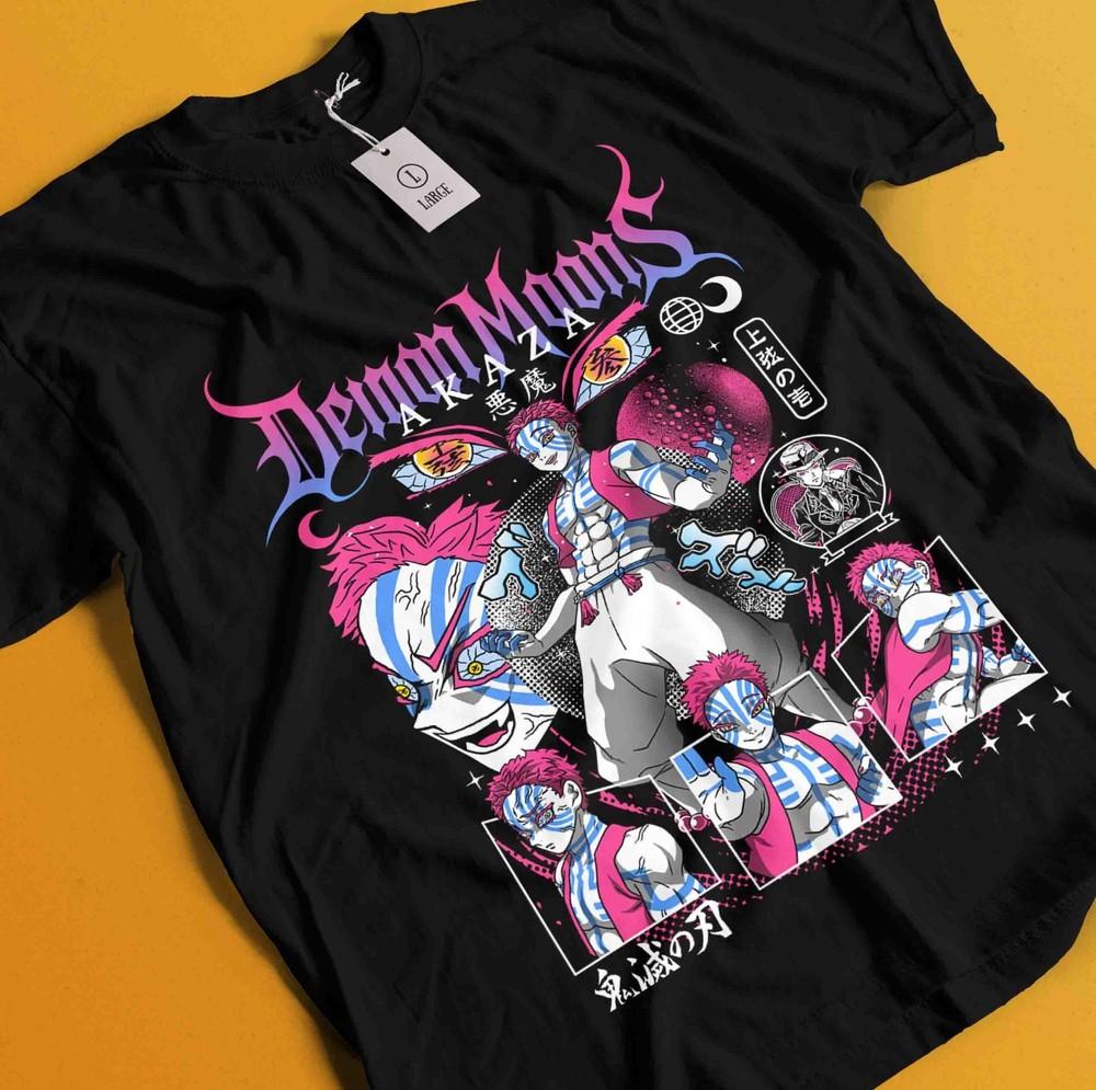 

Demon Slayer Shirt Akaza Upper Moon 3 Tshirt Zenitsu T-Shirt Muzan Tanjiro Doma S