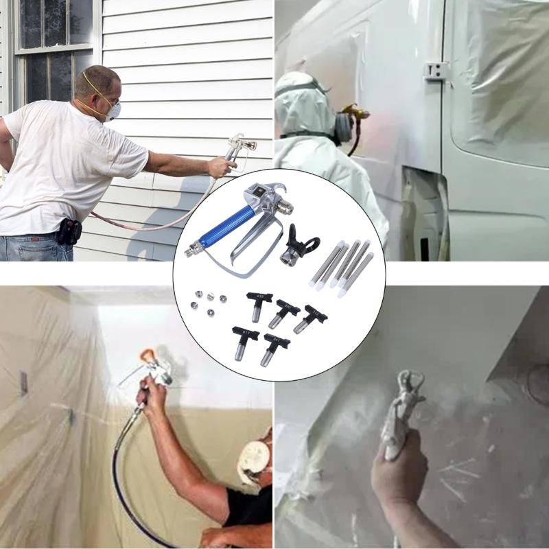 Airless Paint Sprayers Nozzle Holder Paint Spray Guns With Nozzle and Tip Guard Spray for Paints Glazes Wood Preservative